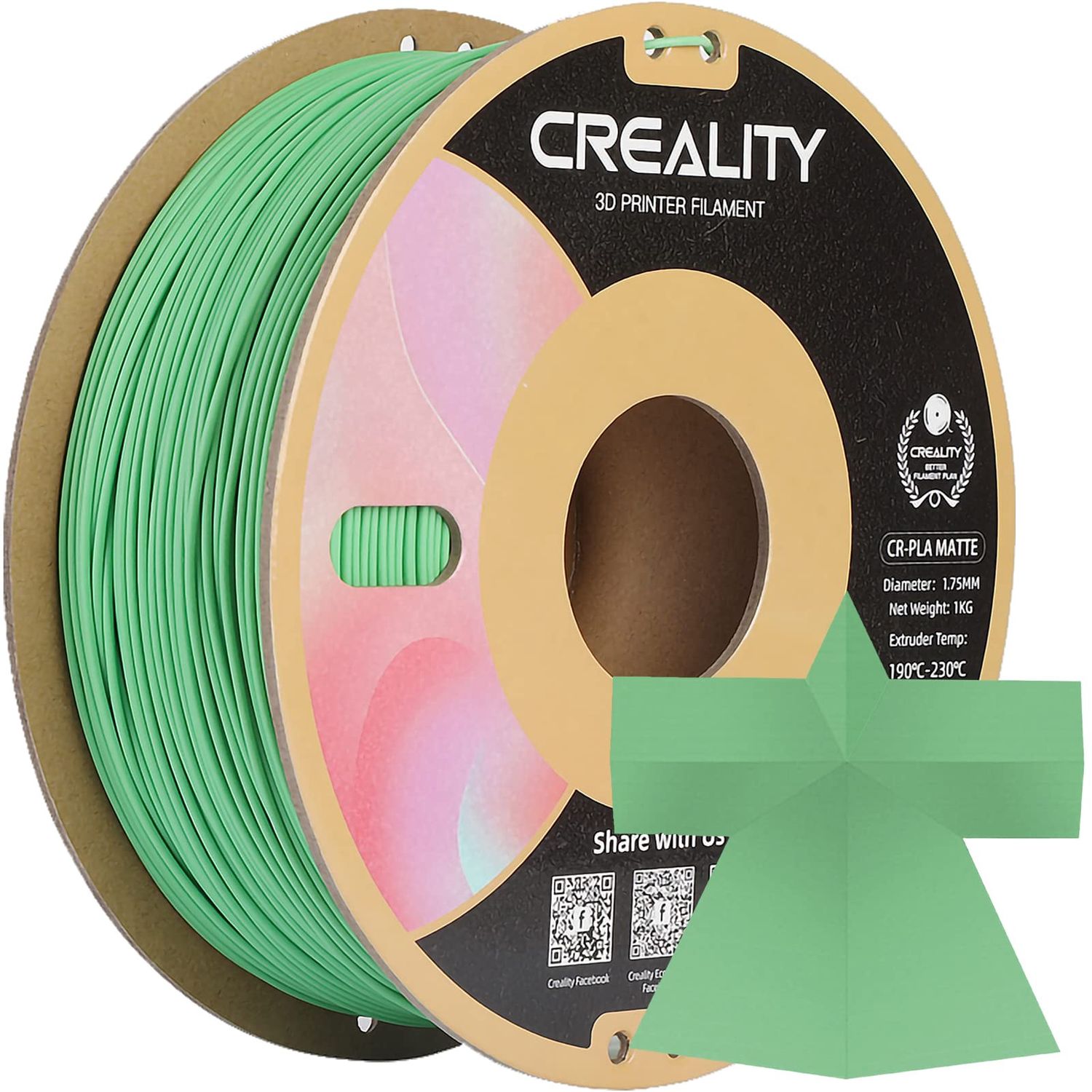 Creality CR-PLA Filament, Matte Avocado Green, 1Kg